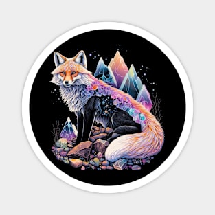 Esoteric Fox Pet Art Crystals Cute Illustration Design Magnet